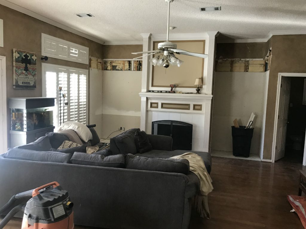 renovation living room in progress