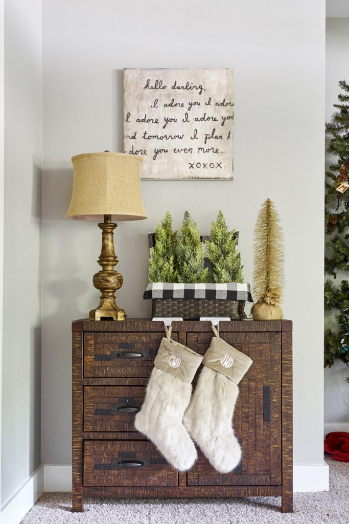stockings decoration in bedroom