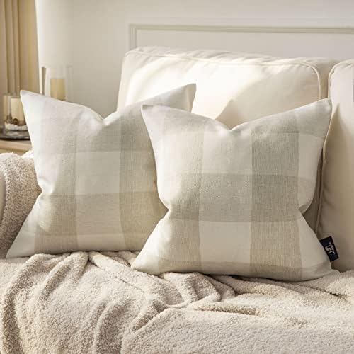 Natural buffalo check pillows
