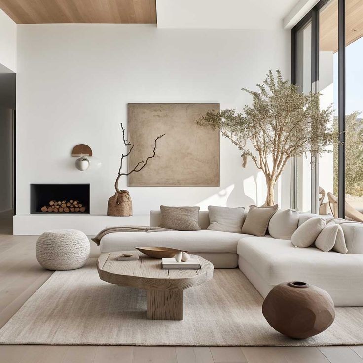 Warm minimal living room
